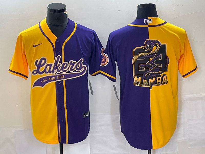Men Los Angeles Lakers Blank yellow purple 2023 Nike Co Branding Game NBA Jersey style 2